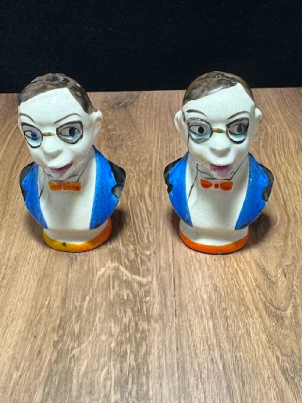 Vintage Charlie McCarthy Ventriloquist Dummy Salt Pepper Shakers Japan Bust